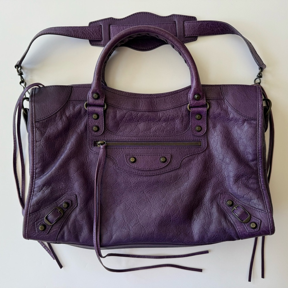 ‼️SOLD‼️ BALENCIAGA S/S 2012 RH Dark Violet Purple City Bag